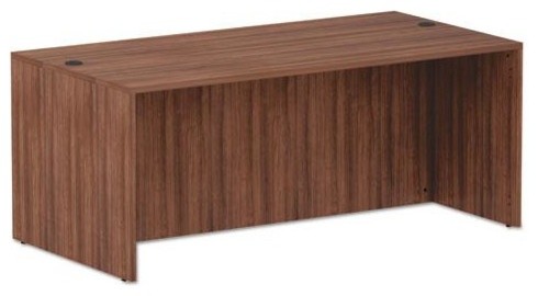 Baton Rouge Engineered Wood Sit-to-Stand L-Desk in Champagne Oak Finish