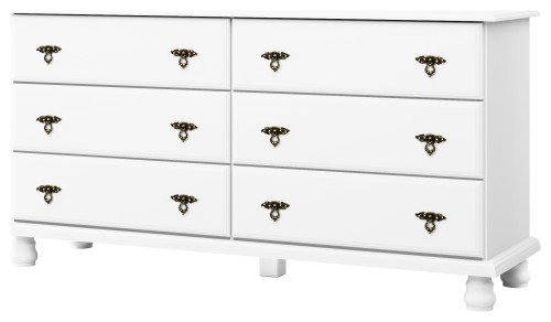 Glory Furniture Louis Phillipe 6 Drawer Dresser in Beige