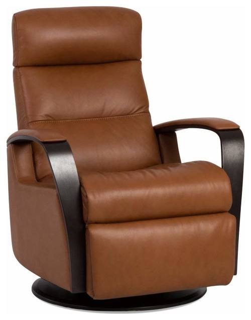 Kebe Palma Balder Black Leather Recliner Chair with Footrest