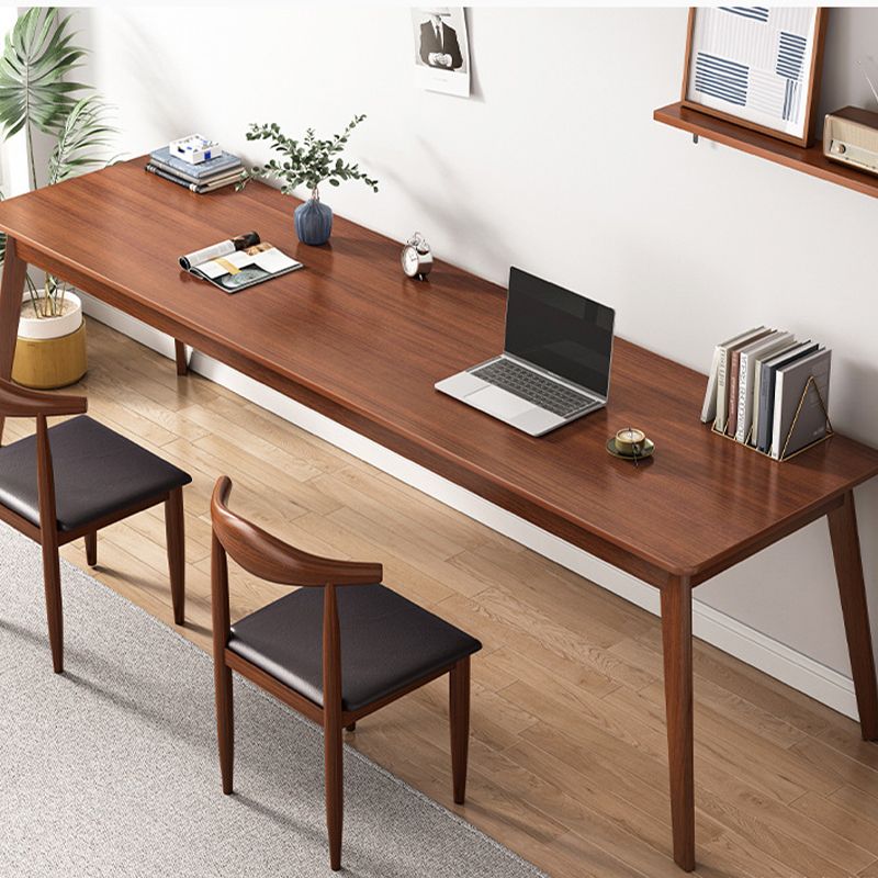 Modern Rectangle Office Writing Desk Wood Computer Desk - Brown