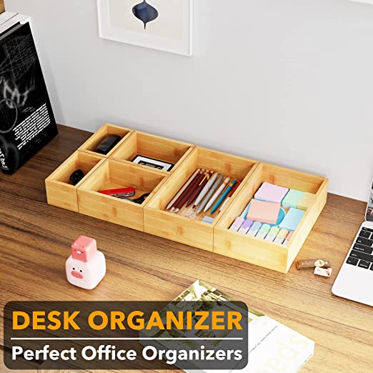 SpaceAid Organizer Official Store - Bamboo Drawer Organizer