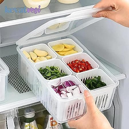 SANNO Fridge Food Storage Vegetable Fruit Containers Produce Saver