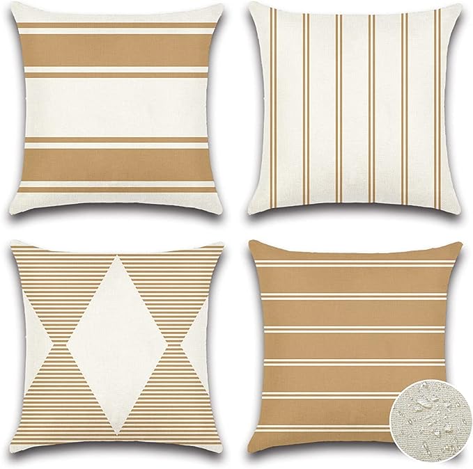 OTOSTAR Set of 4 Decorative Throw Pillow Covers 18x18 Inches