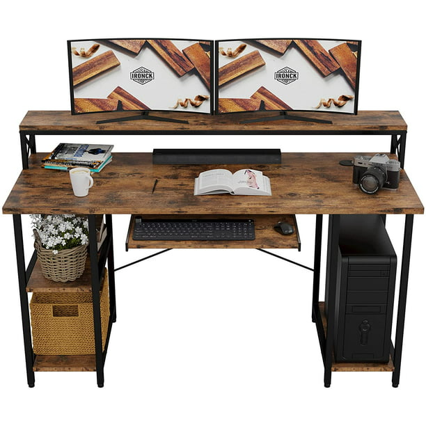 Industrial Style Wooden Desk Computer Desk Home Office Desk Rustic