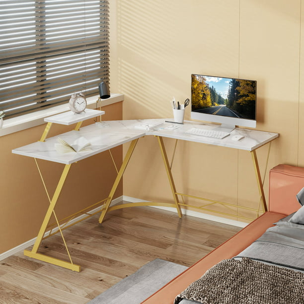 KYNEULIFE Computer Desk with Storage Shelves, 47 inch Home Office