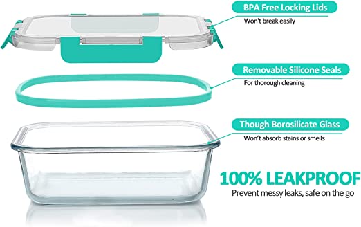 10-Pack]Glass Meal Prep Containers with Lids-MCIRCO Glass Food