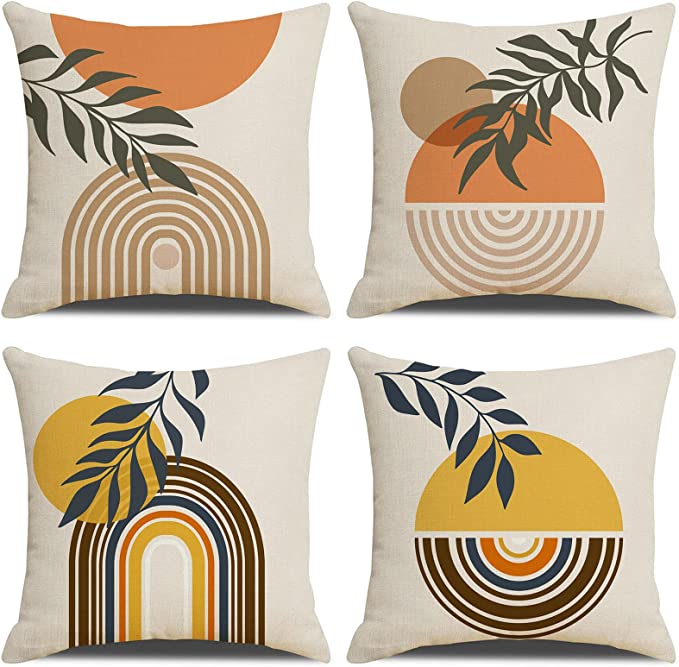 OTOSTAR Pack of 4 Outdoor Throw Pillow Covers 18x18 Inch