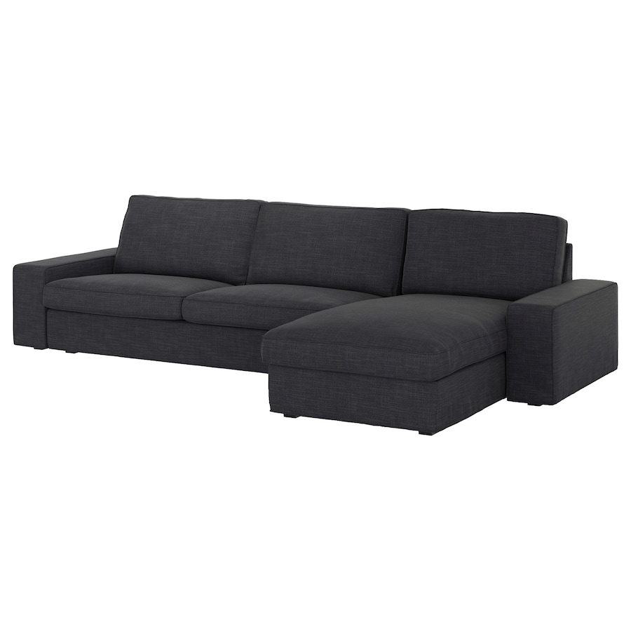 KIVIK Sectional, 4-seat with chaise, Hillared anthracite | Ikea