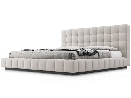 Modloft Worth Ecru Fabric King Platform Bed